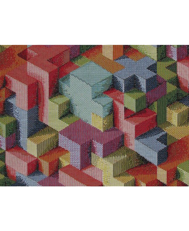 Cotton Rich Woven Tapestry, Block Puzzle
