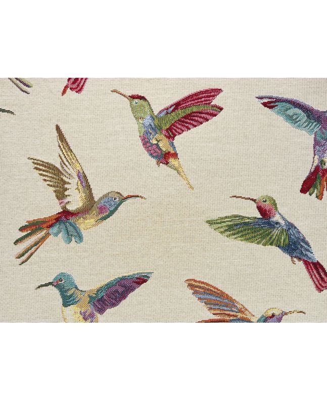 Cotton Rich Woven Tapestry, Humming Birds, Cream