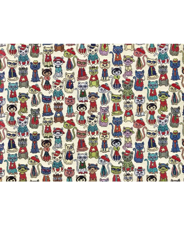 Cotton Rich Woven Tapestry, Meow