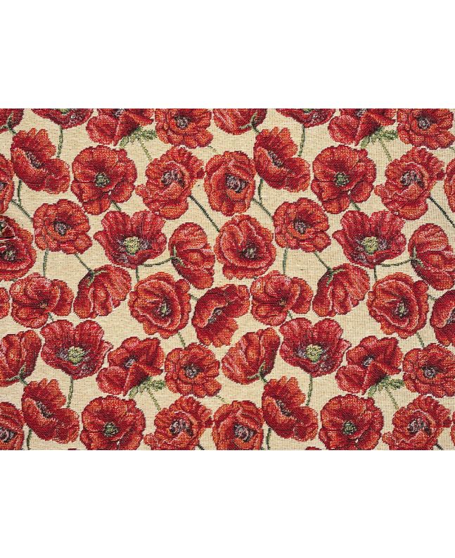 Cotton Rich Woven Tapestry, Poppies