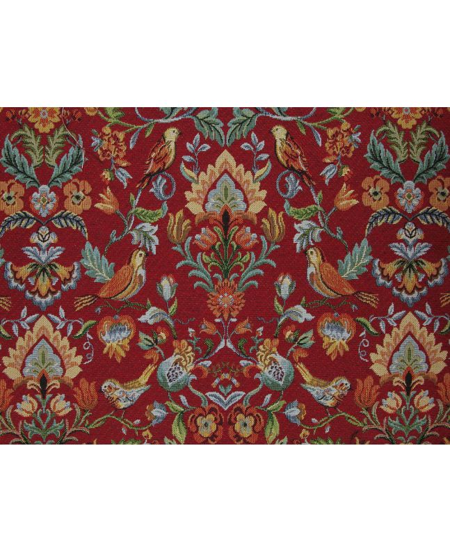 Cotton Rich Woven Tapestry, William, Red