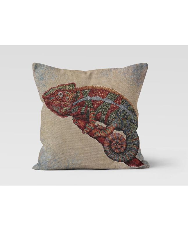 Cotton Rich Woven Tapestry Panel, Chameleon