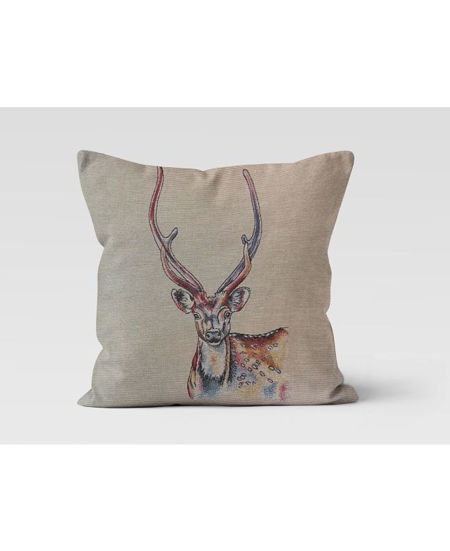 Cotton Rich Woven Tapestry Panel, Stag