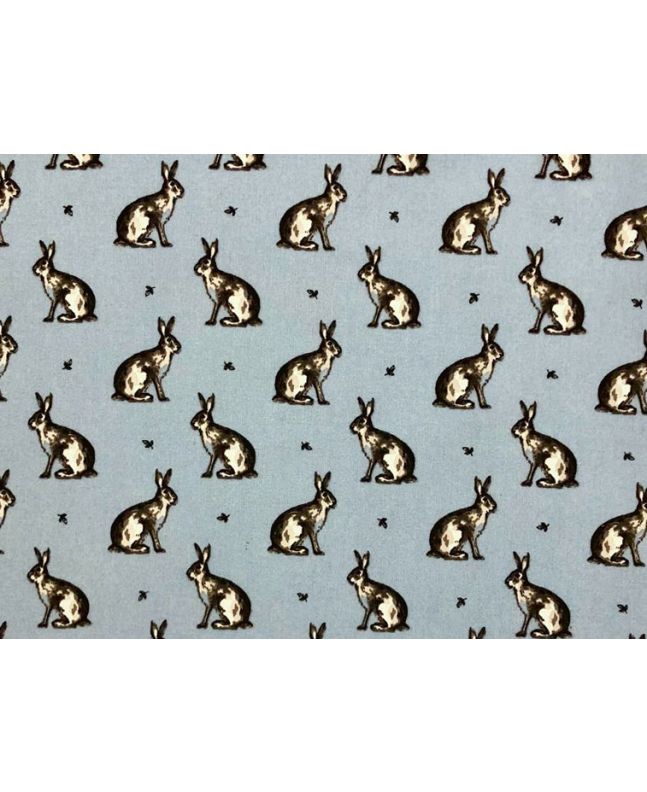 Country Bunny Cotton Print, Blue