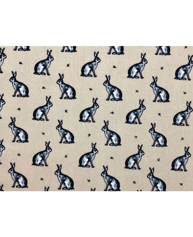 Country Bunny Cotton Print, Natural