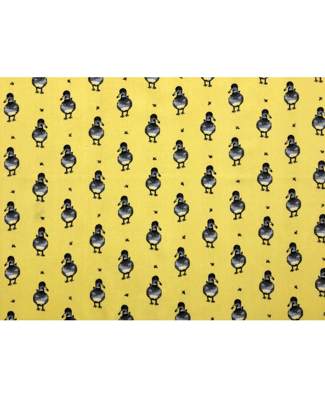 Country Duck Cotton Print, Yellow