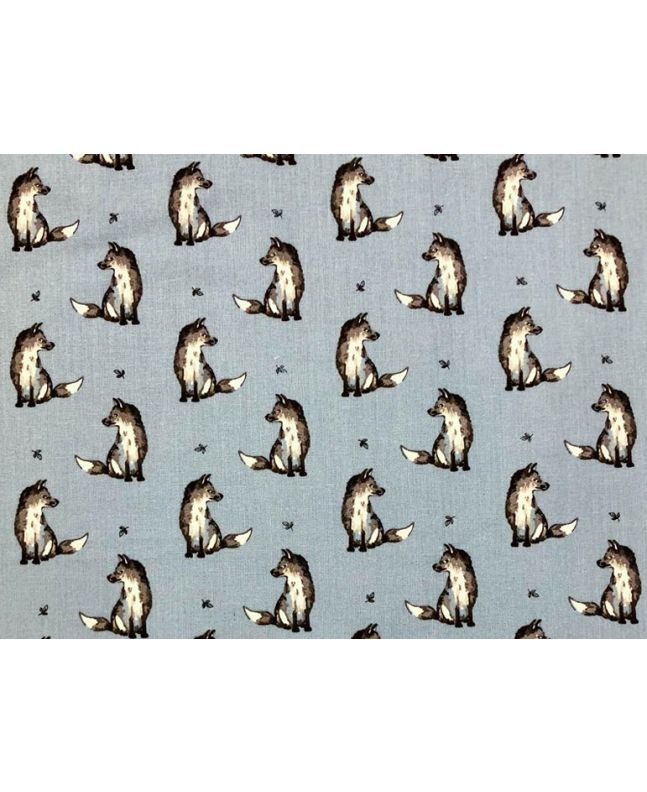 Country Fox Cotton Print, Blue