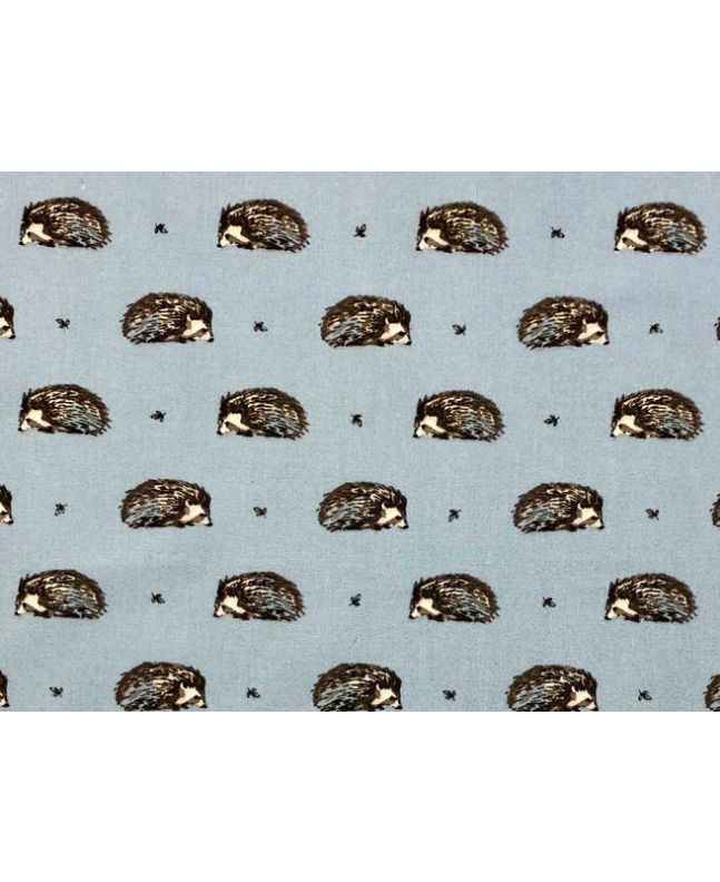 Country Hedgehog Cotton Print, Blue