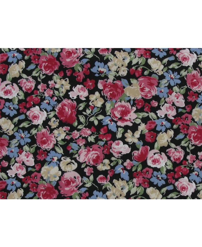 Country Meadow Cotton Poplin Print, Black