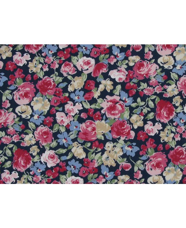 Country Meadow Cotton Poplin Print, Navy