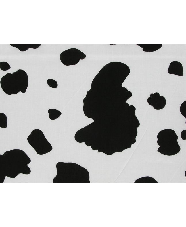Cow Patch Polycotton Print, Black