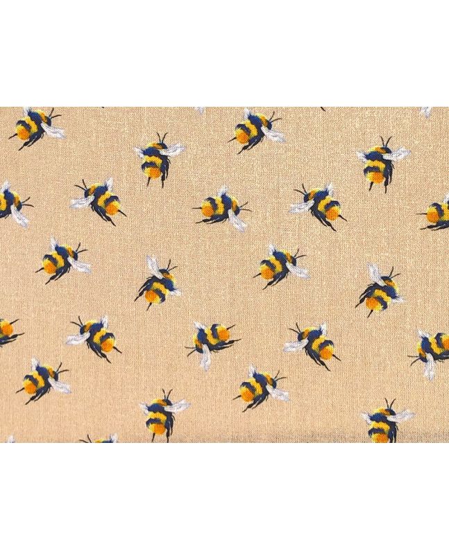Craft Collection Cotton Print, Bumble Bee, Beige