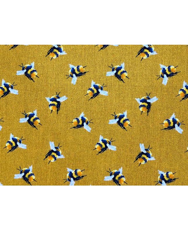 Craft Collection Cotton Print, Bumble Bee, Mustard