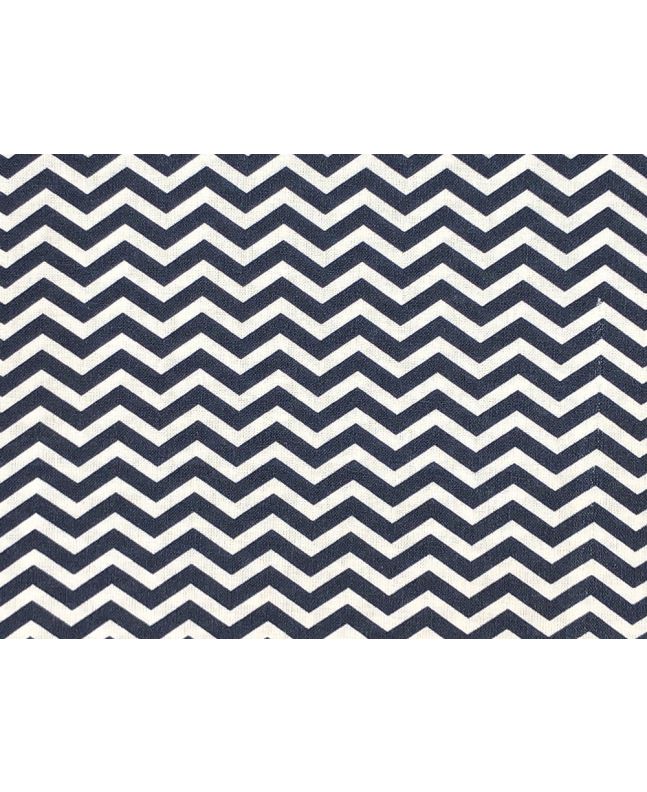 Craft Collection Cotton Print, Chevron, Navy