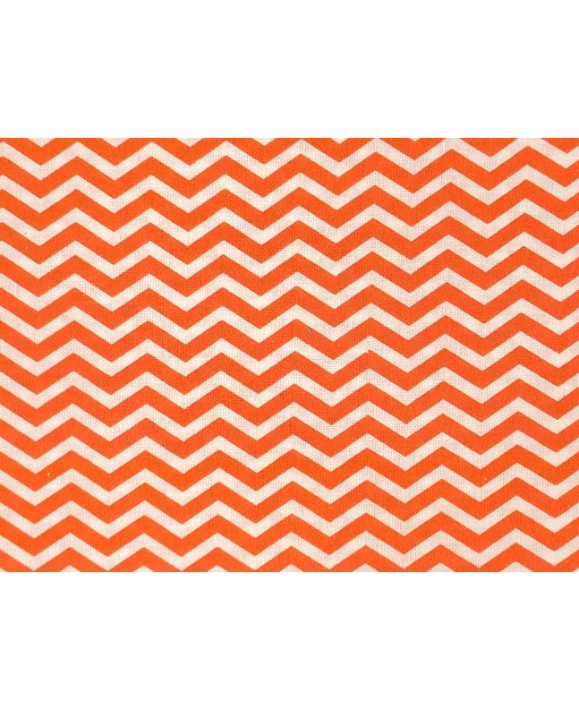 Craft Collection Cotton Print, Chevron, Orange