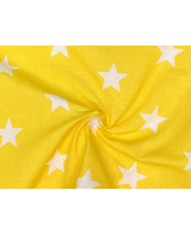 Craft Collection Cotton Print, Large Star, Yellow