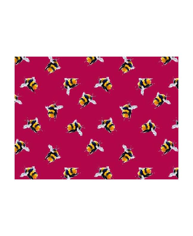 Craft Collection Cotton Print, Neon Bumble Bee, Cerise