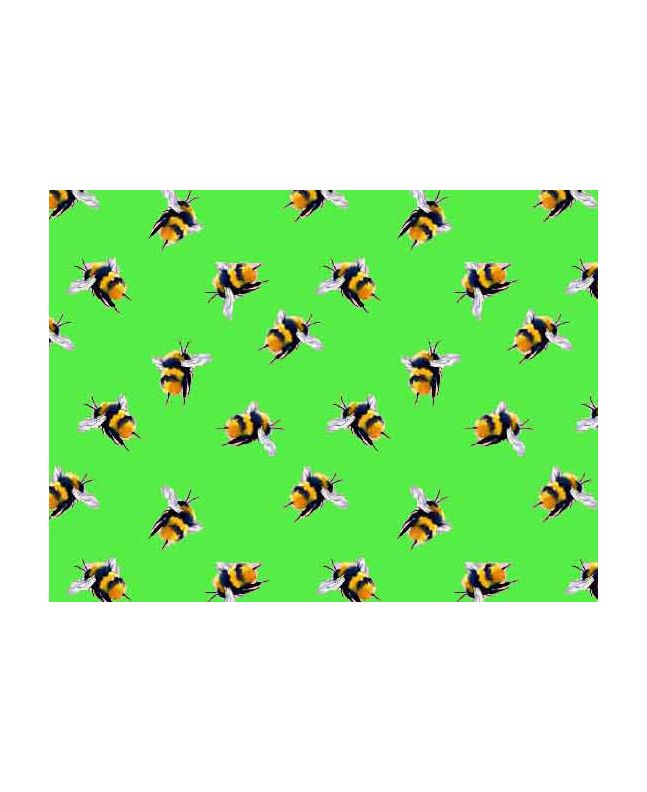 Craft Collection Cotton Print, Neon Bumble Bee, Lime