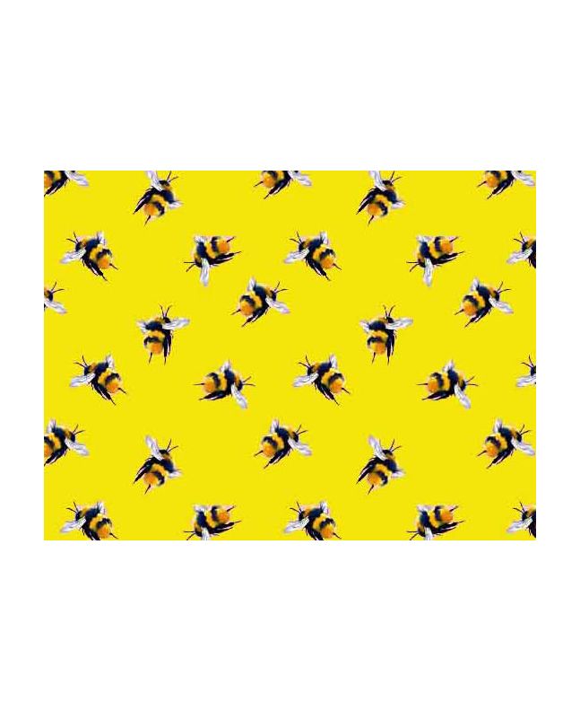 Craft Collection Cotton Print, Neon Bumble Bee, Yellow