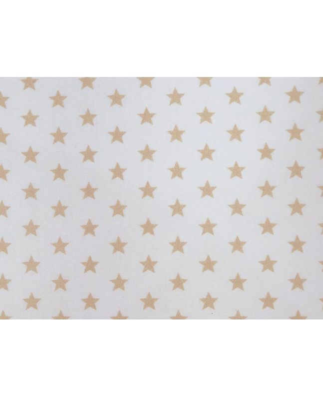 Craft Collection Cotton Print, Small Coloured Star, Beige