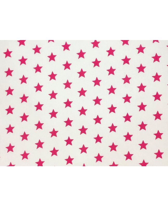 Craft Collection Cotton Print, Small Coloured Star, Cerise