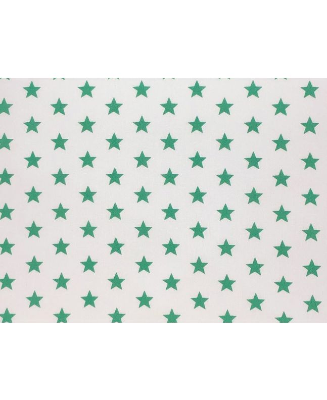 Craft Collection Cotton Print, Small Coloured Star, Emerald