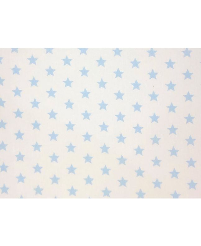 Craft Collection Cotton Print, Small Coloured Star, Light Blue