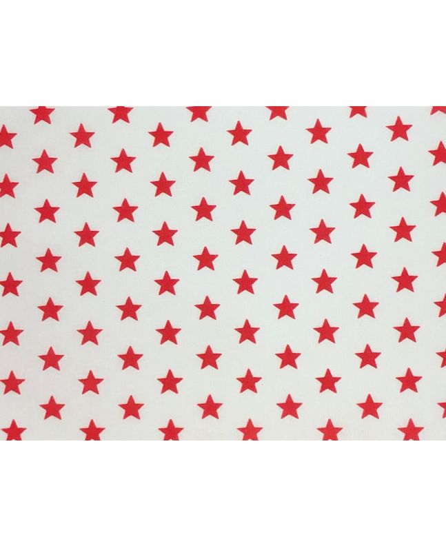 Craft Collection Cotton Print, Small Coloured Star, Red
