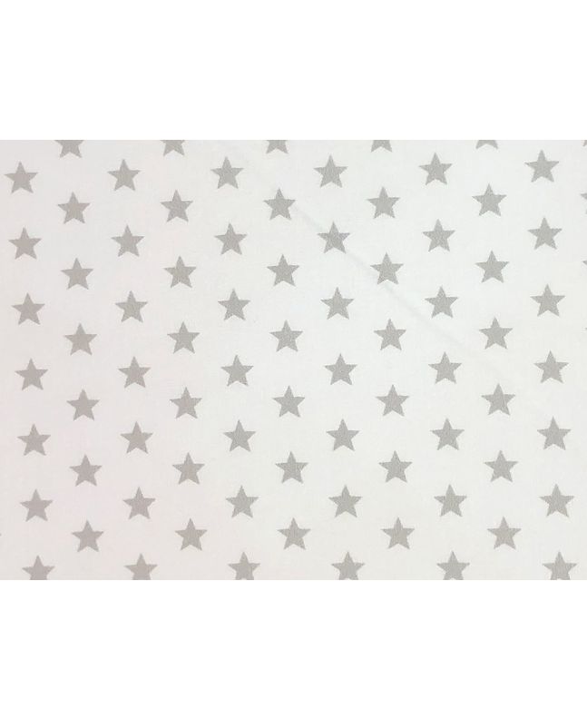 Craft Collection Cotton Print, Small Coloured Star, Silver