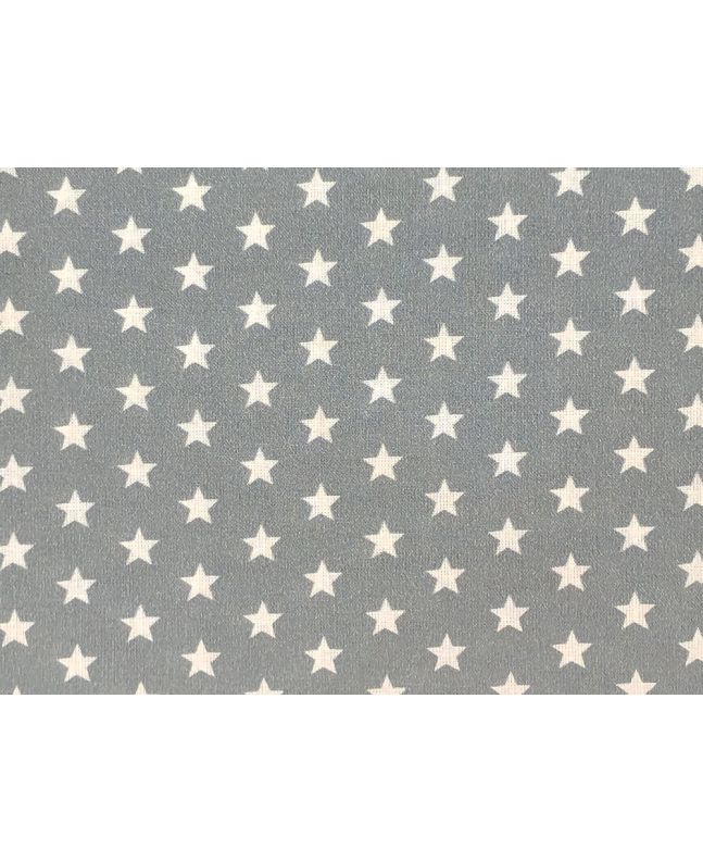 Craft Collection Cotton Print, Small White Star, Dark Grey