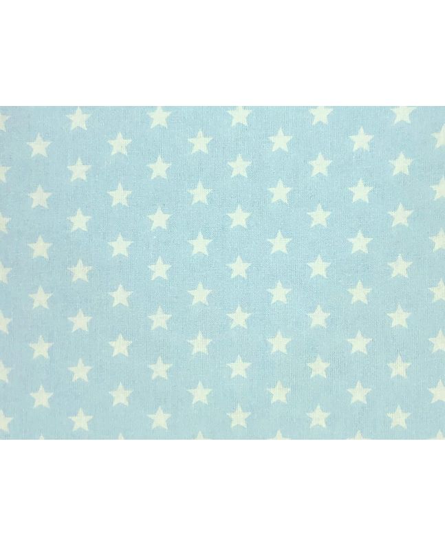 Craft Collection Cotton Print, Small White Star, Light Blue