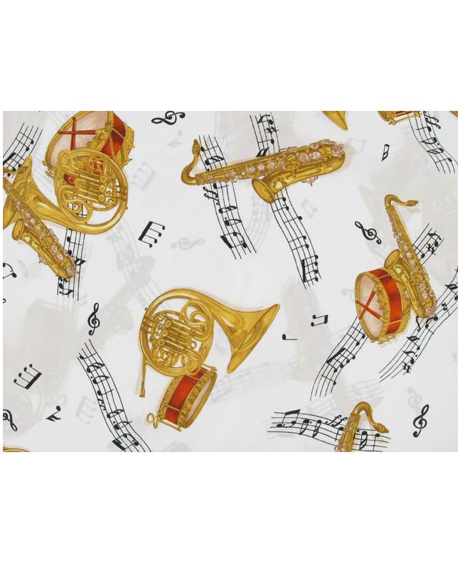 Crepe de Chine, Music Print - Buttercup