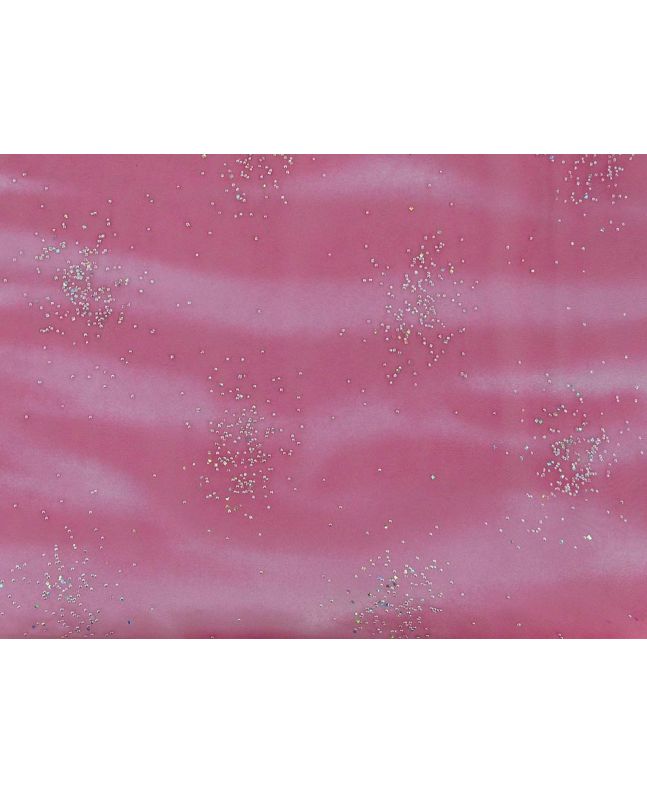 Crystal Starburst Tie Dye Organza, Wavy Pink