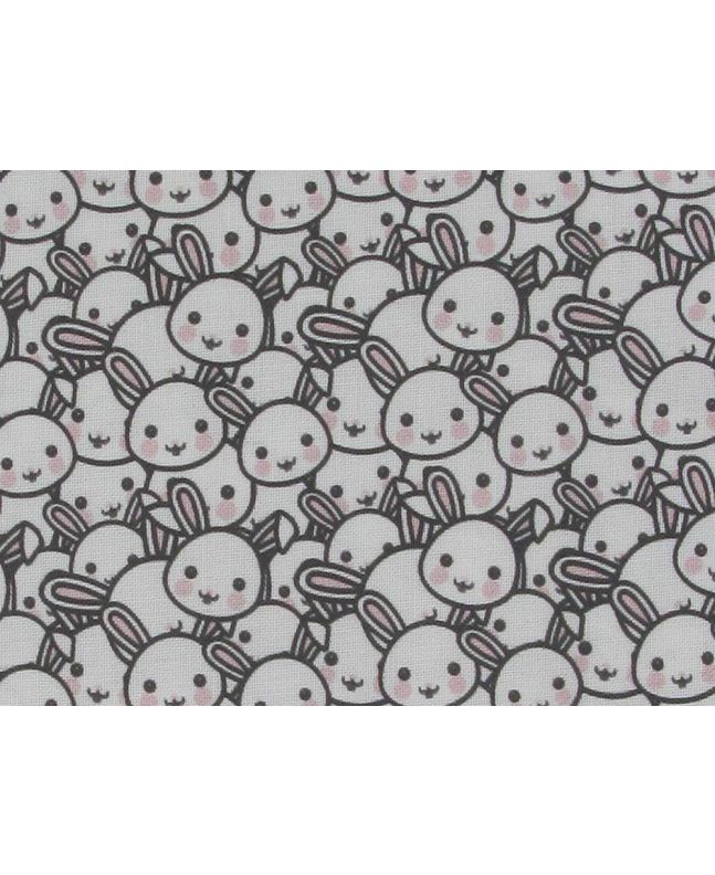 Cute Bunnies Quilters Cotton Print, White