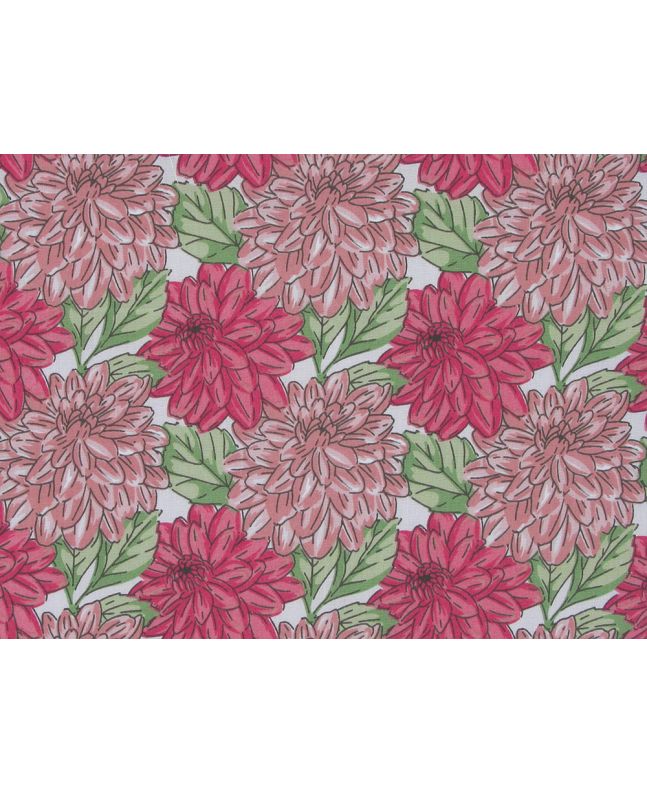 Dahlia Garden Polycotton Print, Pink