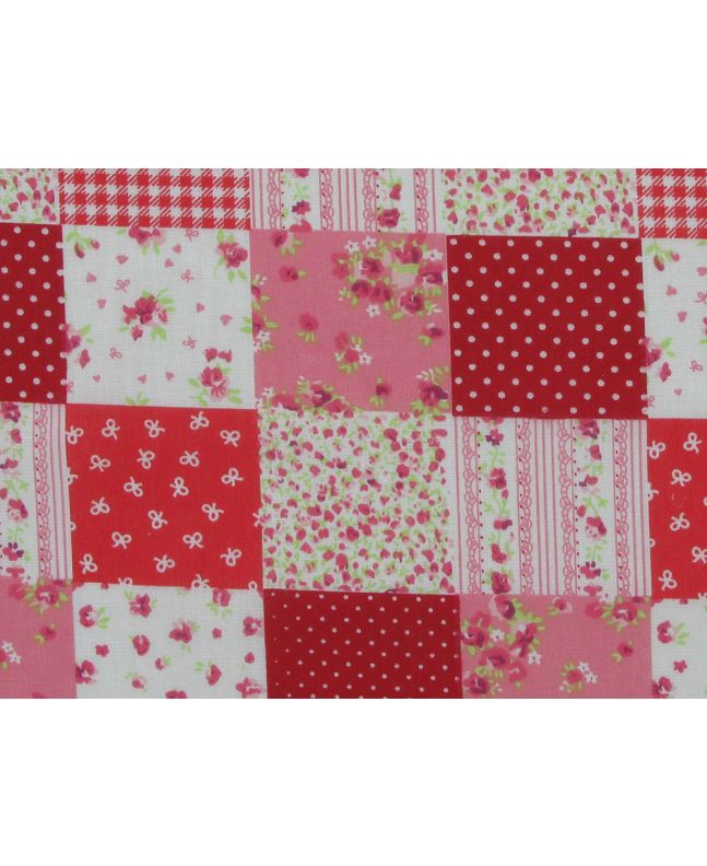 Dainty Patchwork Polycotton, Pink