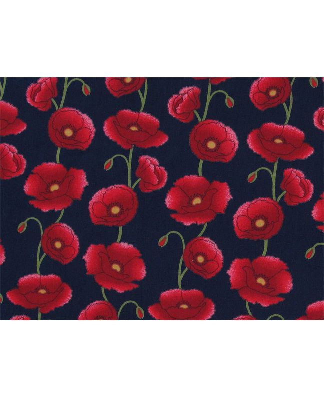 Dainty Poppy Cotton Poplin Print, Navy