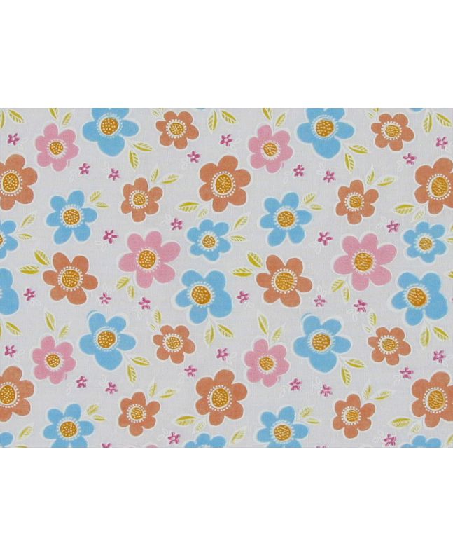Daisy Meadow Polycotton Print, White
