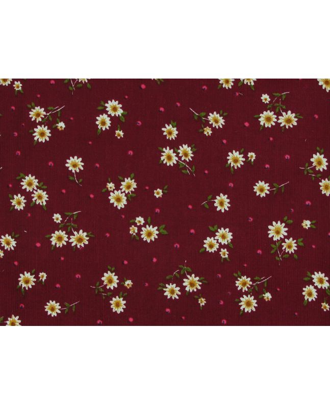 Daisy Spot Printed Needlecord, Red