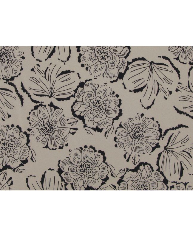 Dark Abstract Rose Georgette, Beige