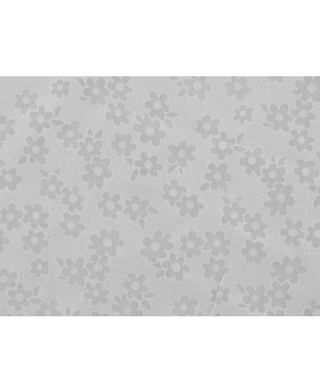 Deadstock Sheer Daisy Polycotton, White