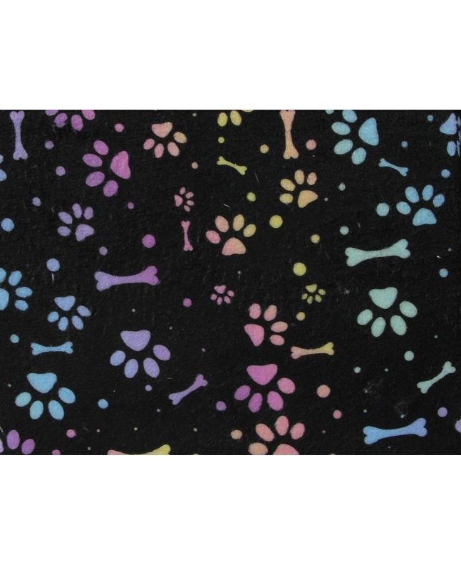 Digital Print Soft Huggle Fleece, Ombre Paws And Bones