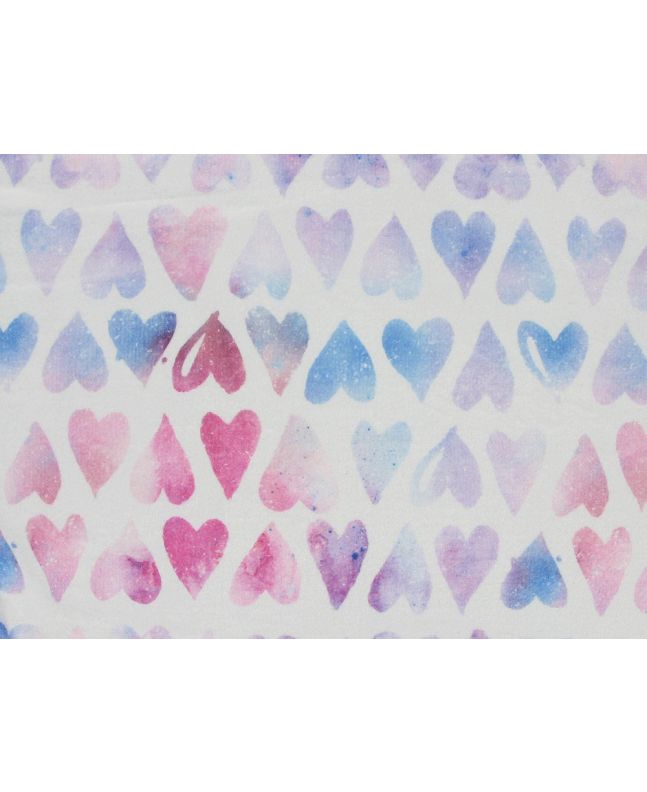 Digital Print Soft Huggle Fleece, Tinted Hearts