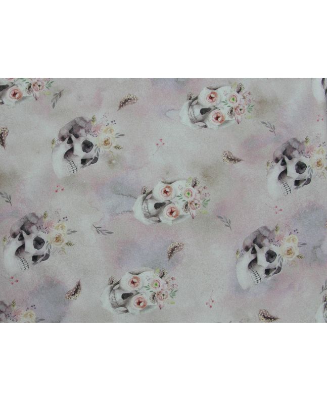Digital Skulls French Terry, Light Grey