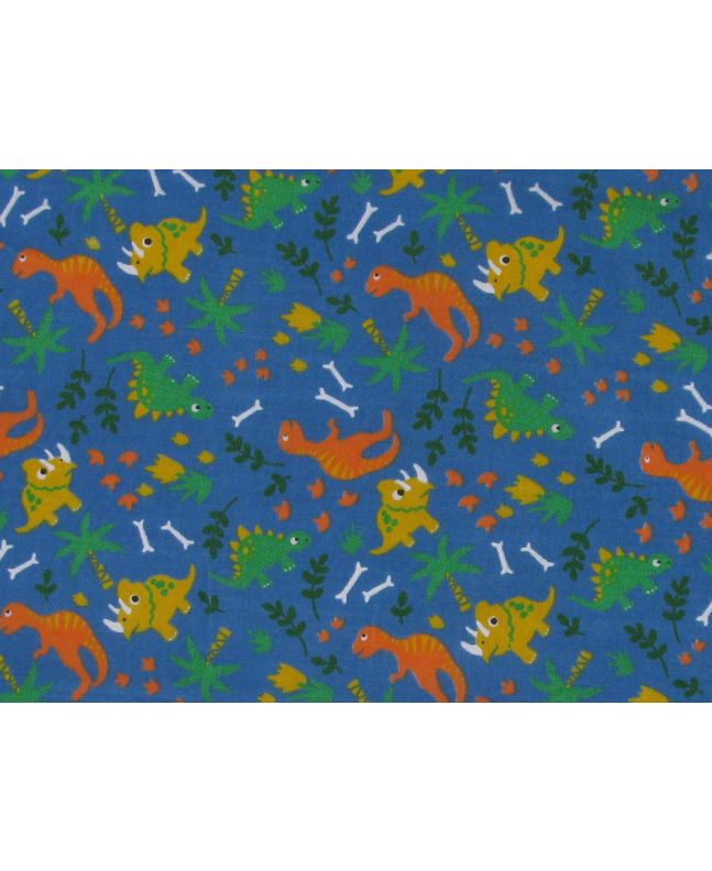 Dinosaur Bones Polycotton Print, Blue
