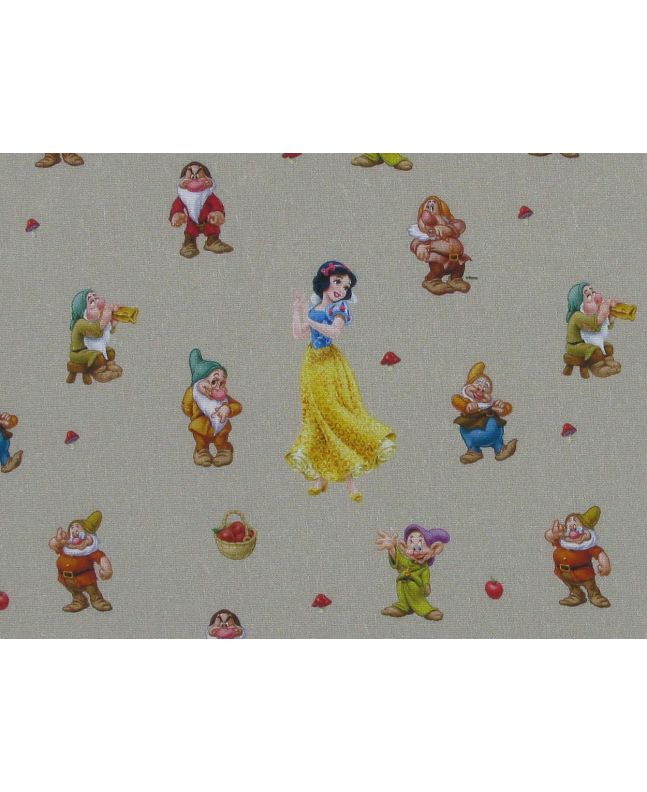 Disney Printed Cotton, Snow White and the Seven Dwarfs
