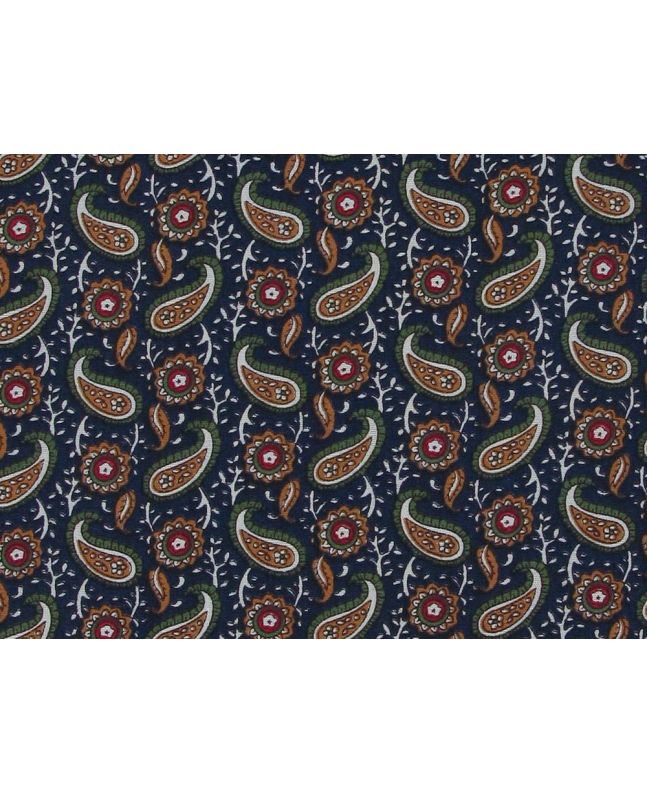 Ditsy Paisley Cotton Poplin, Dark Denim