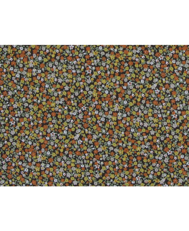 Ditsy Peony Garden Cotton Poplin Print, Brown