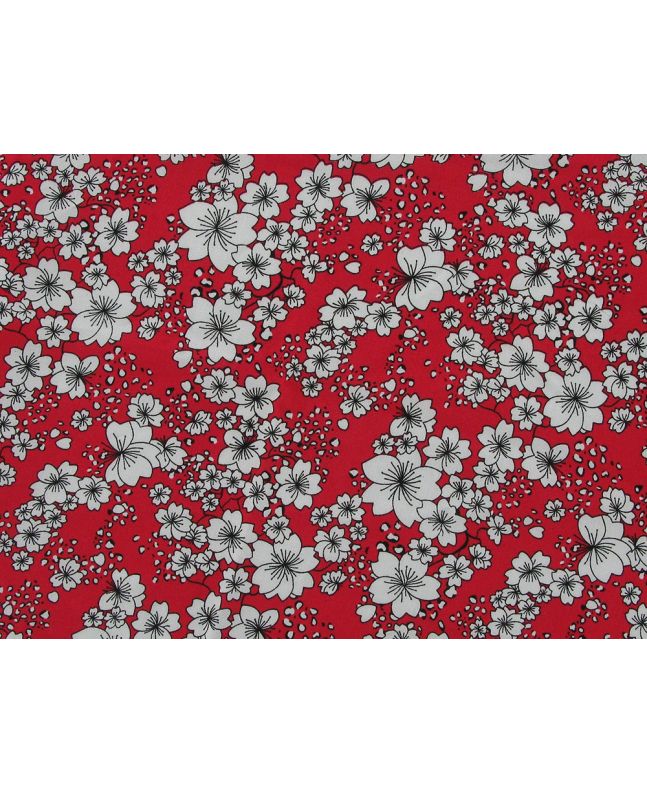 Ditsy Silhouette Viscose Print, Red