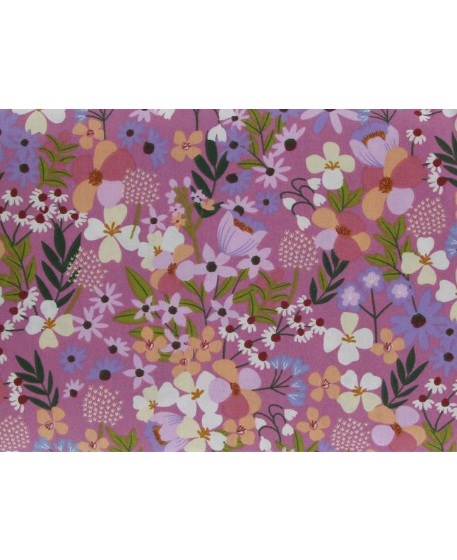 Dizzy Flora Cotton Print, Pink